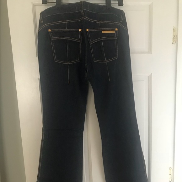 Roberto Cavalli Dark Blue Flare Jeans Sz 42 - Picture 3 of 7
